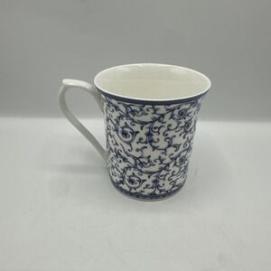 Queen's Blue Story Arabesque Mug.  3-3/8" Tall